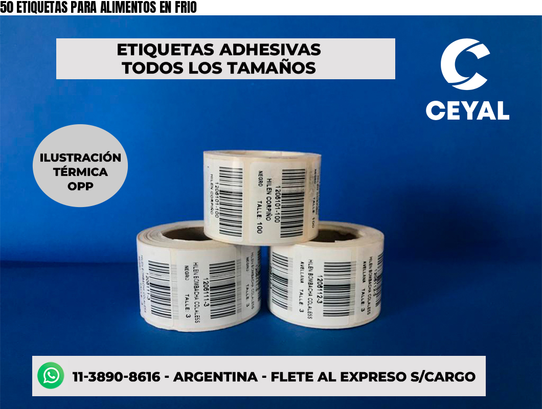 50 ETIQUETAS PARA ALIMENTOS EN FRIO