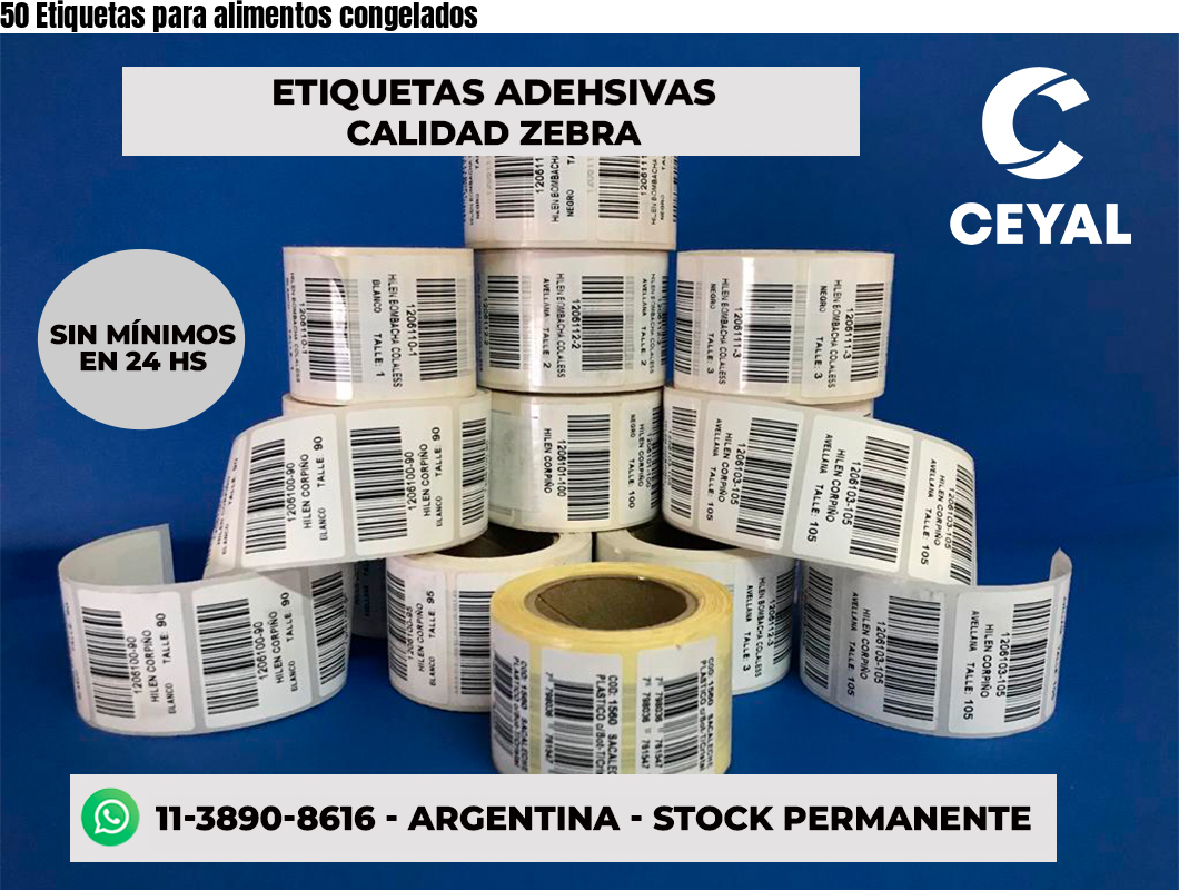 50 Etiquetas para alimentos congelados