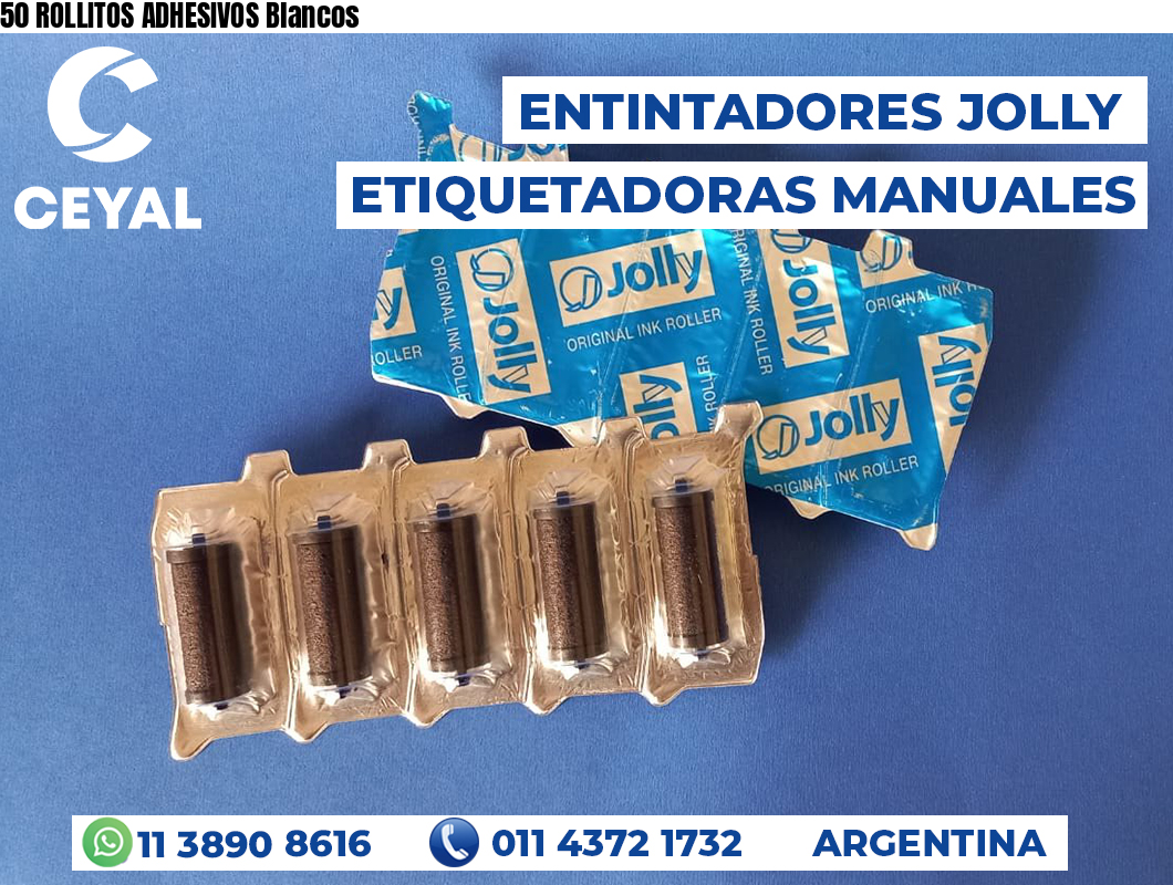 50 ROLLITOS ADHESIVOS Blancos