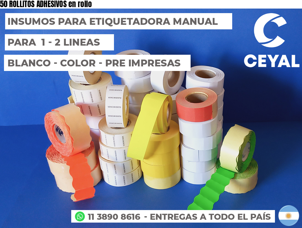 50 ROLLITOS ADHESIVOS en rollo