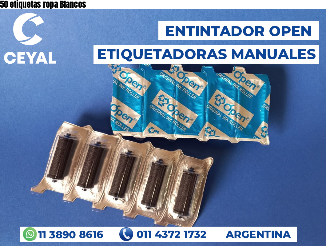 50 etiquetas ropa Blancos