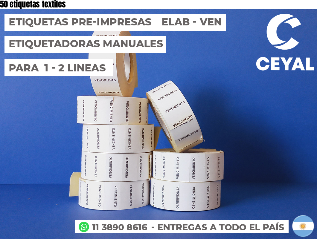 50 etiquetas textiles