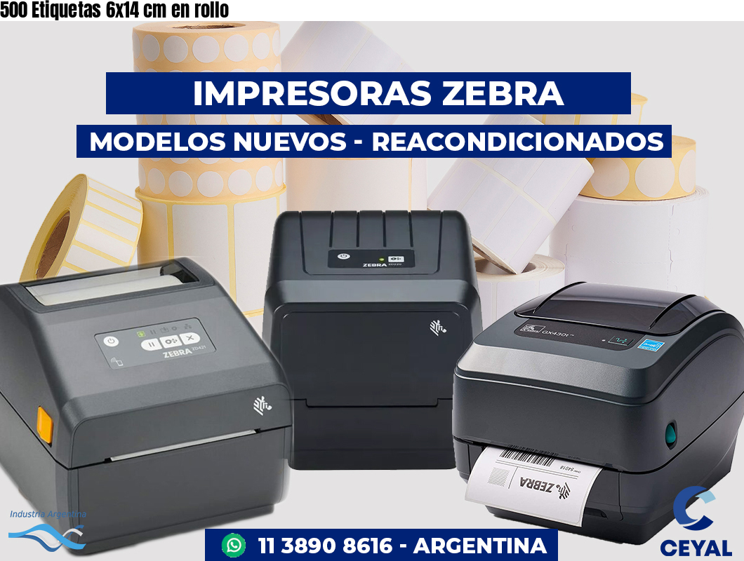 500 Etiquetas 6x14 cm en rollo