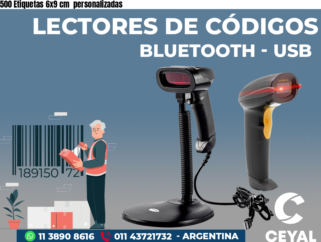 500 Etiquetas 6x9 cm  personalizadas