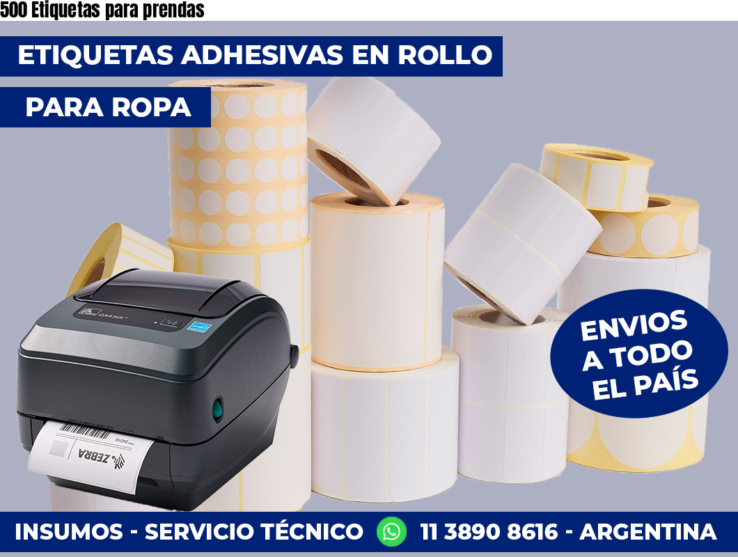 500 Etiquetas para prendas