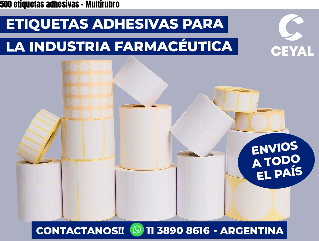500 etiquetas adhesivas – Multirubro