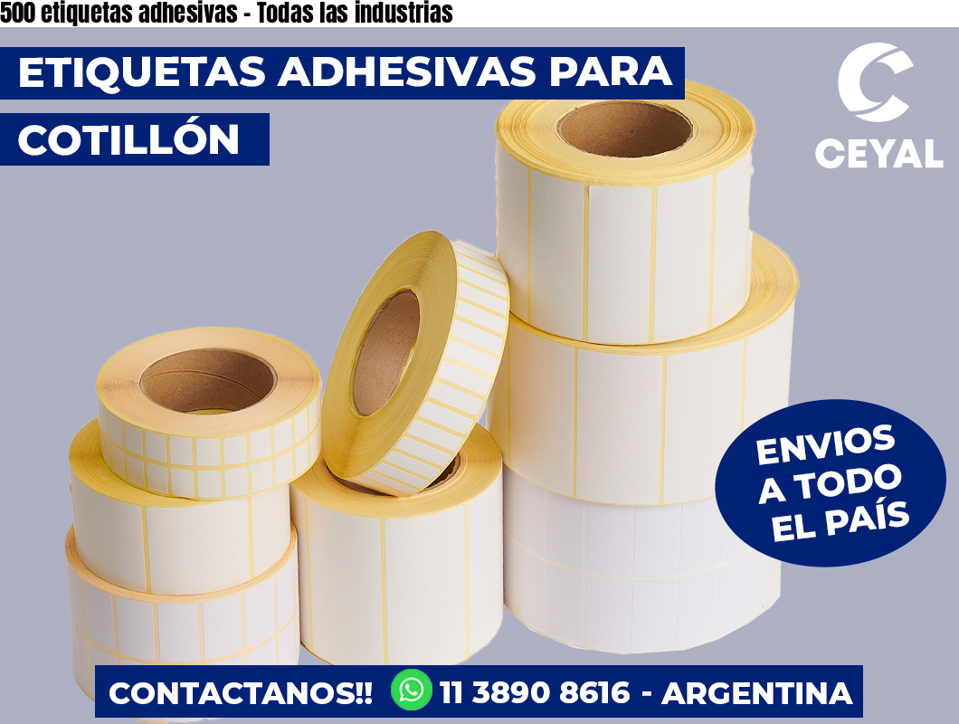 500 etiquetas adhesivas – Todas las industrias