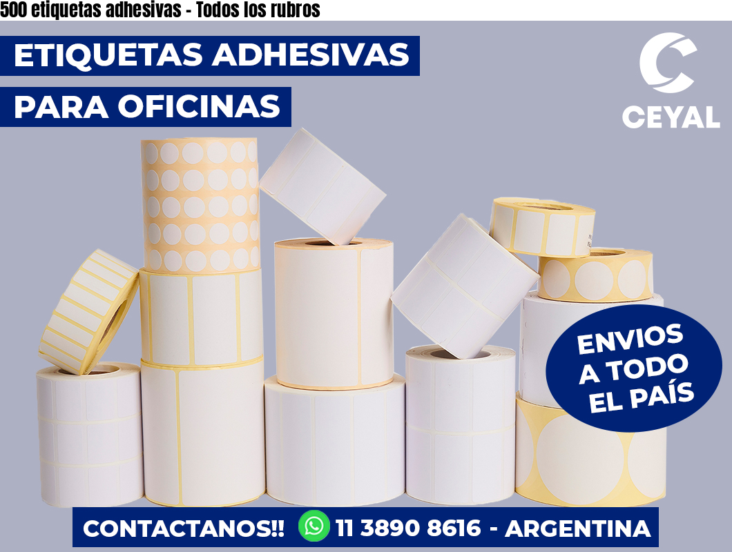 500 etiquetas adhesivas – Todos los rubros