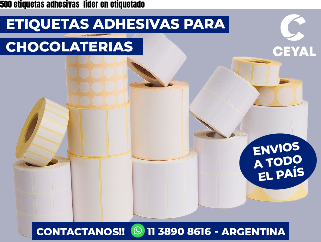 500 etiquetas adhesivas  líder en etiquetado