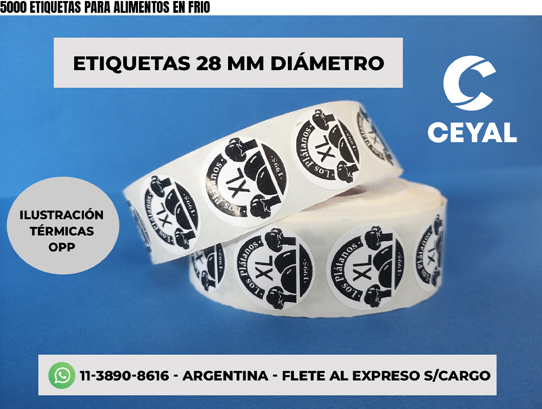 5000 ETIQUETAS PARA ALIMENTOS EN FRIO