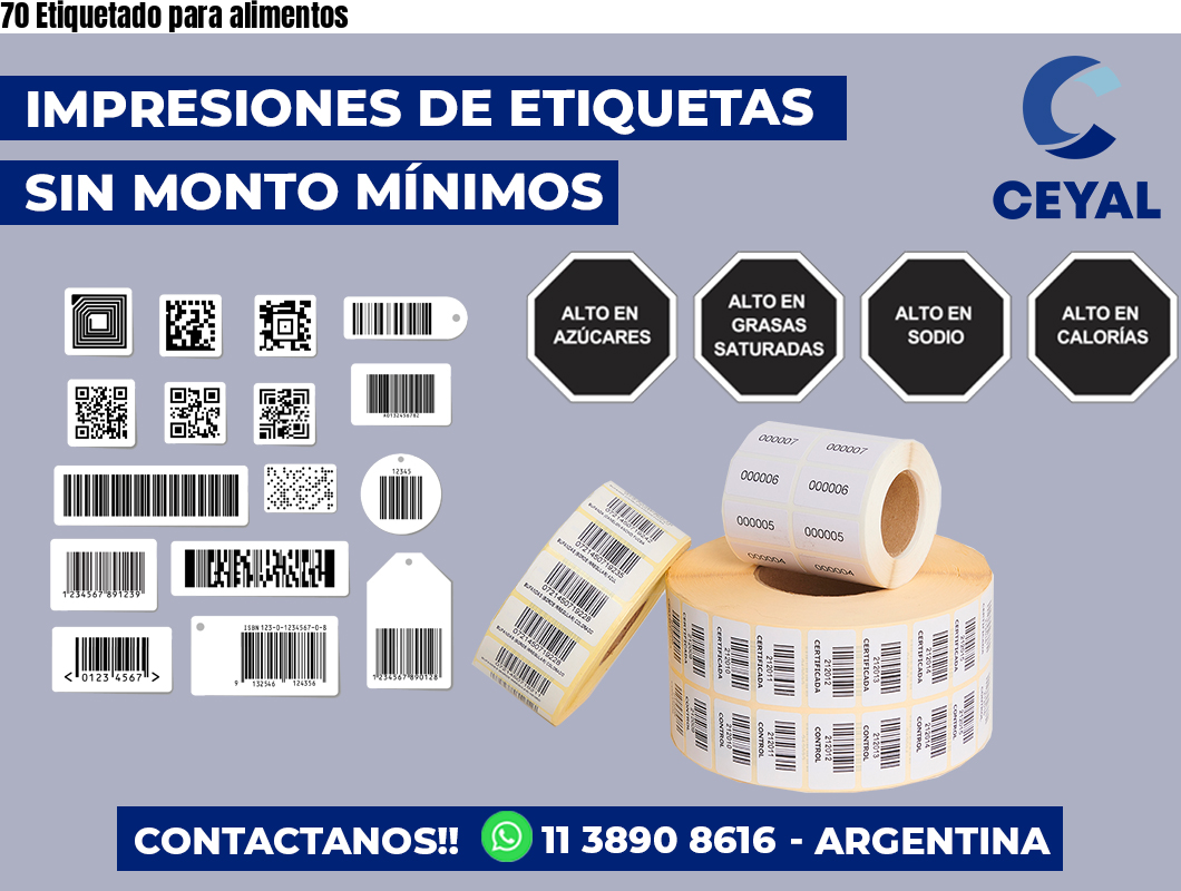 70 Etiquetado para alimentos