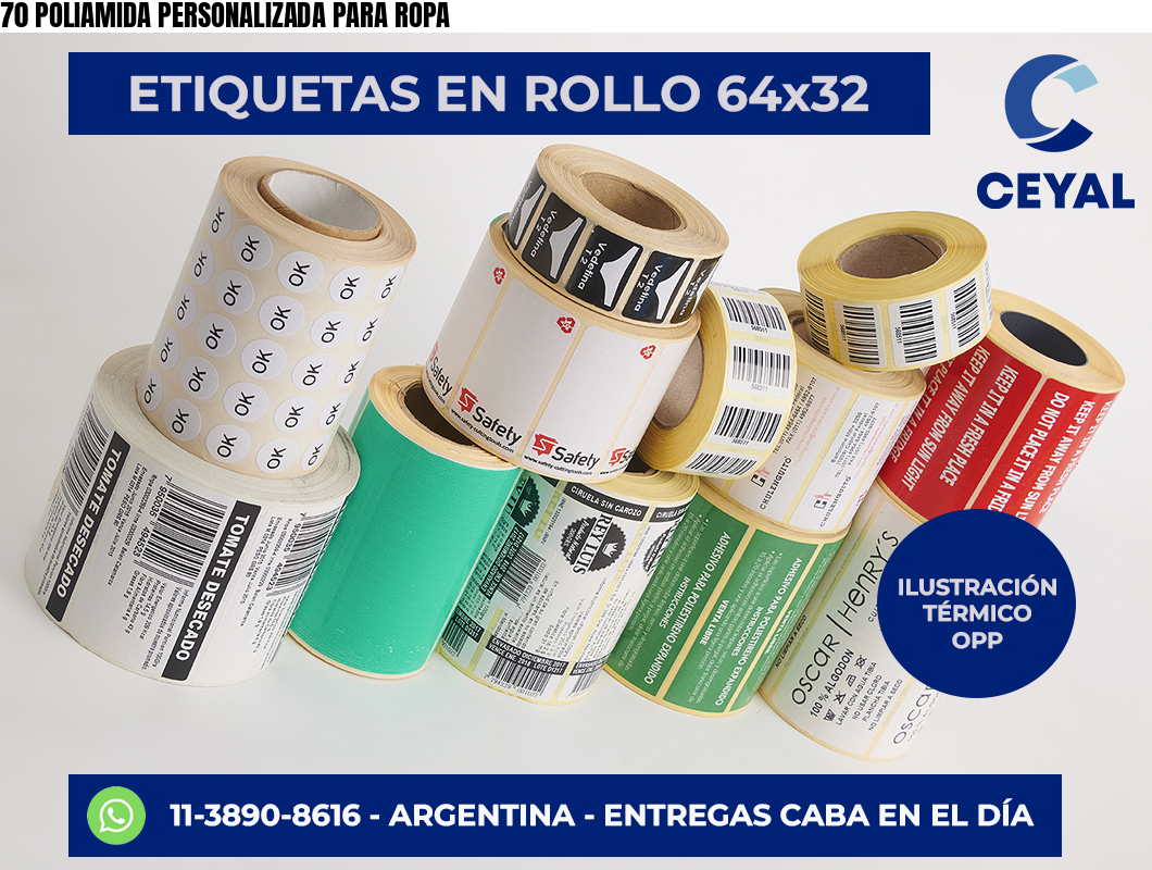 70 POLIAMIDA PERSONALIZADA PARA ROPA