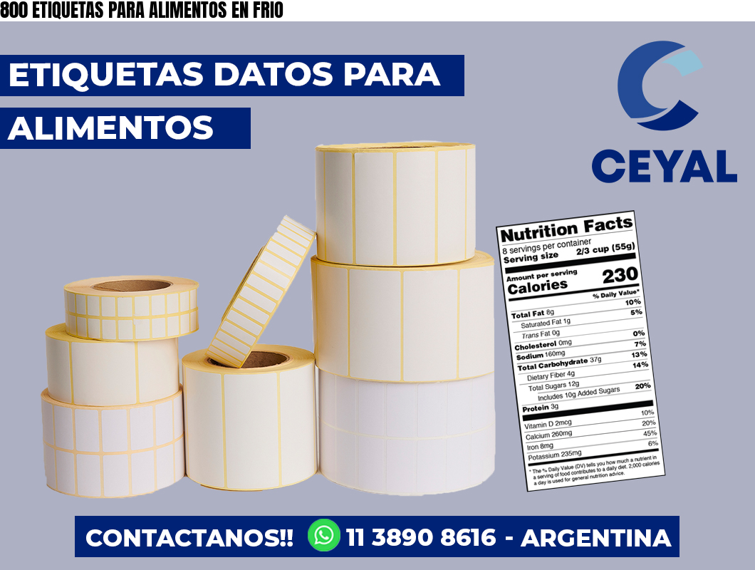 800 ETIQUETAS PARA ALIMENTOS EN FRIO