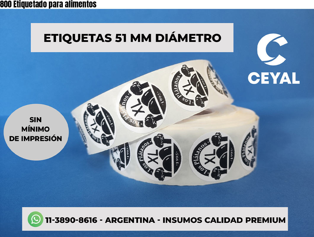 800 Etiquetado para alimentos