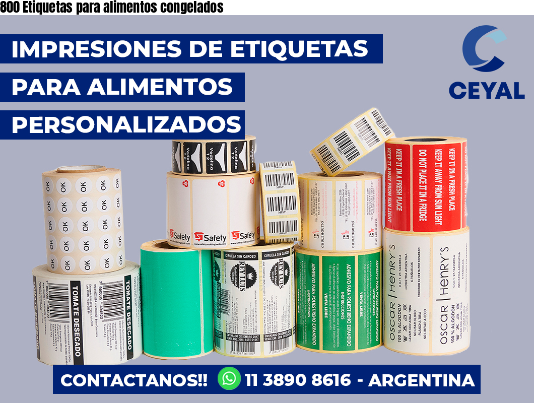 800 Etiquetas para alimentos congelados