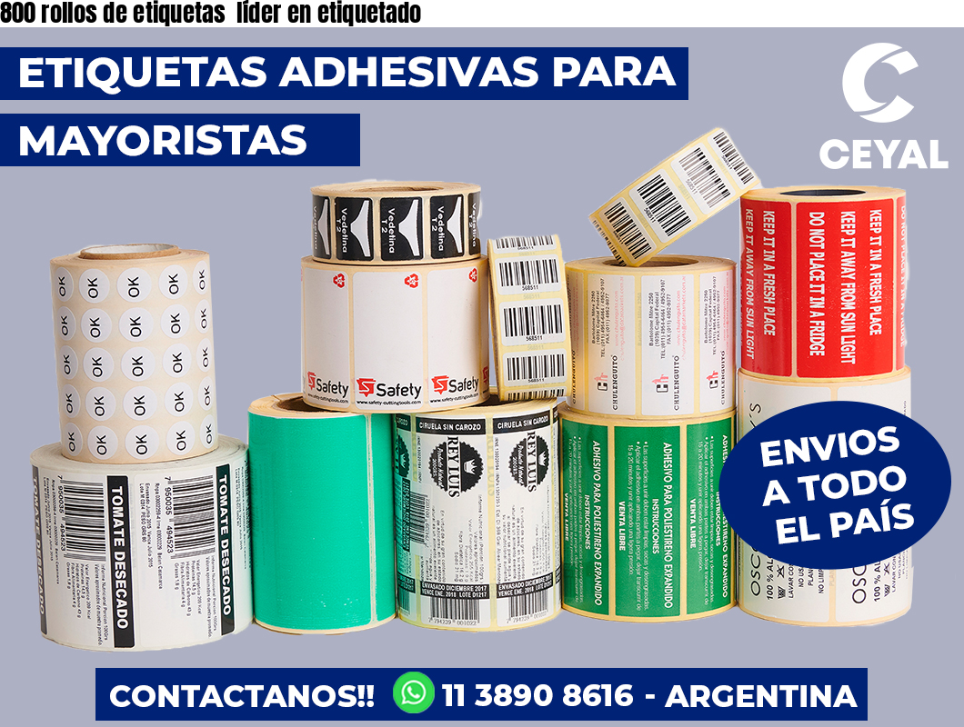 800 rollos de etiquetas líder en etiquetado