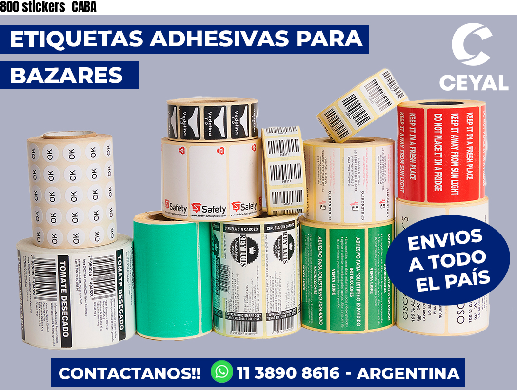 800 stickers  CABA