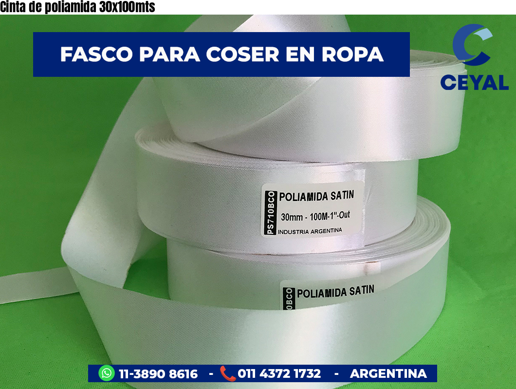 Cinta de poliamida 30x100mts