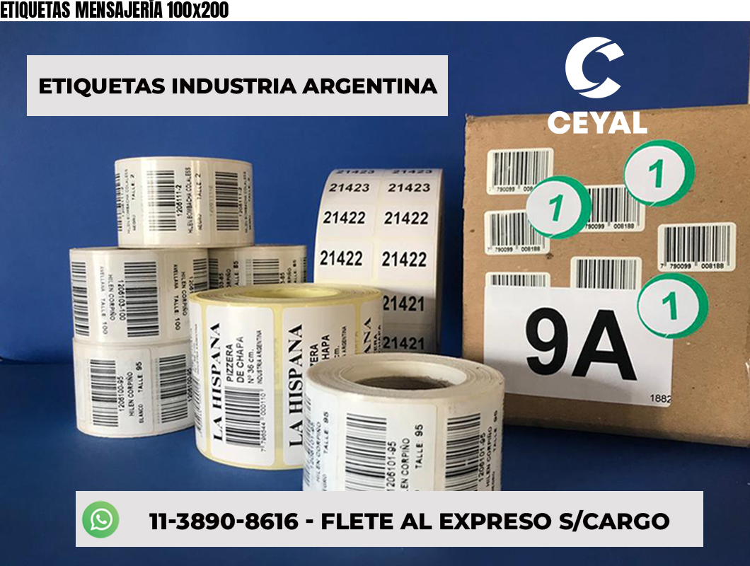 ETIQUETAS MENSAJERÍA 100x200