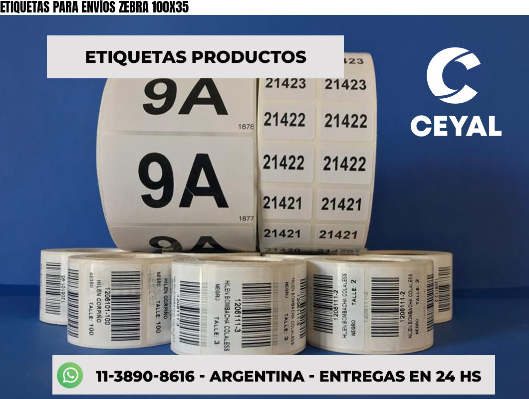 ETIQUETAS PARA ENVÍOS ZEBRA 100X35
