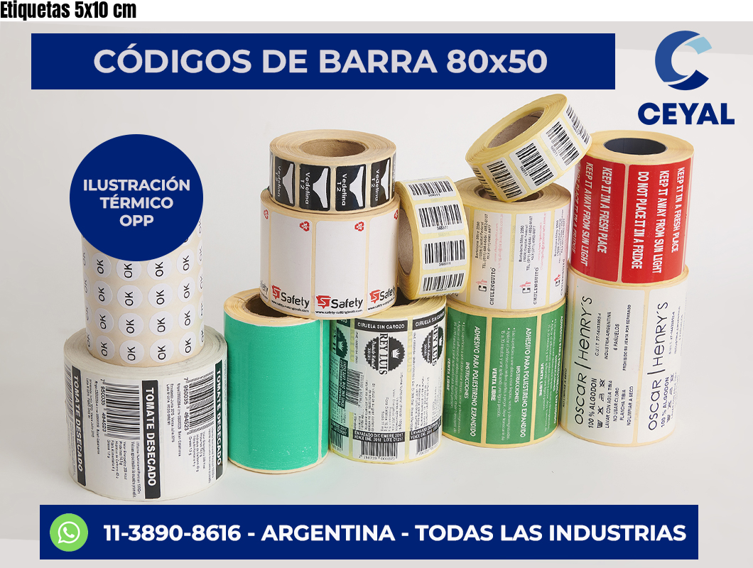 Etiquetas 5×10 cm