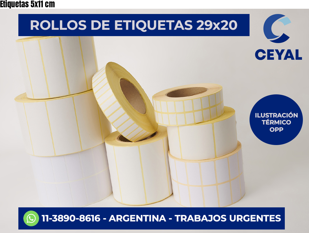 Etiquetas 5×11 cm