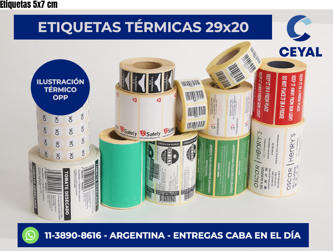 Etiquetas 5×7 cm