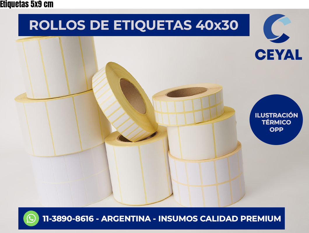 Etiquetas 5×9 cm