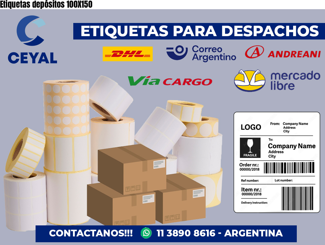 Etiquetas depósitos 100X150