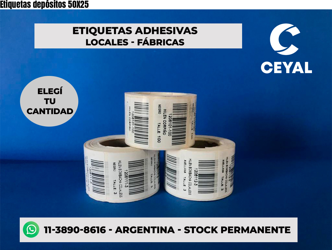Etiquetas depósitos 50X25