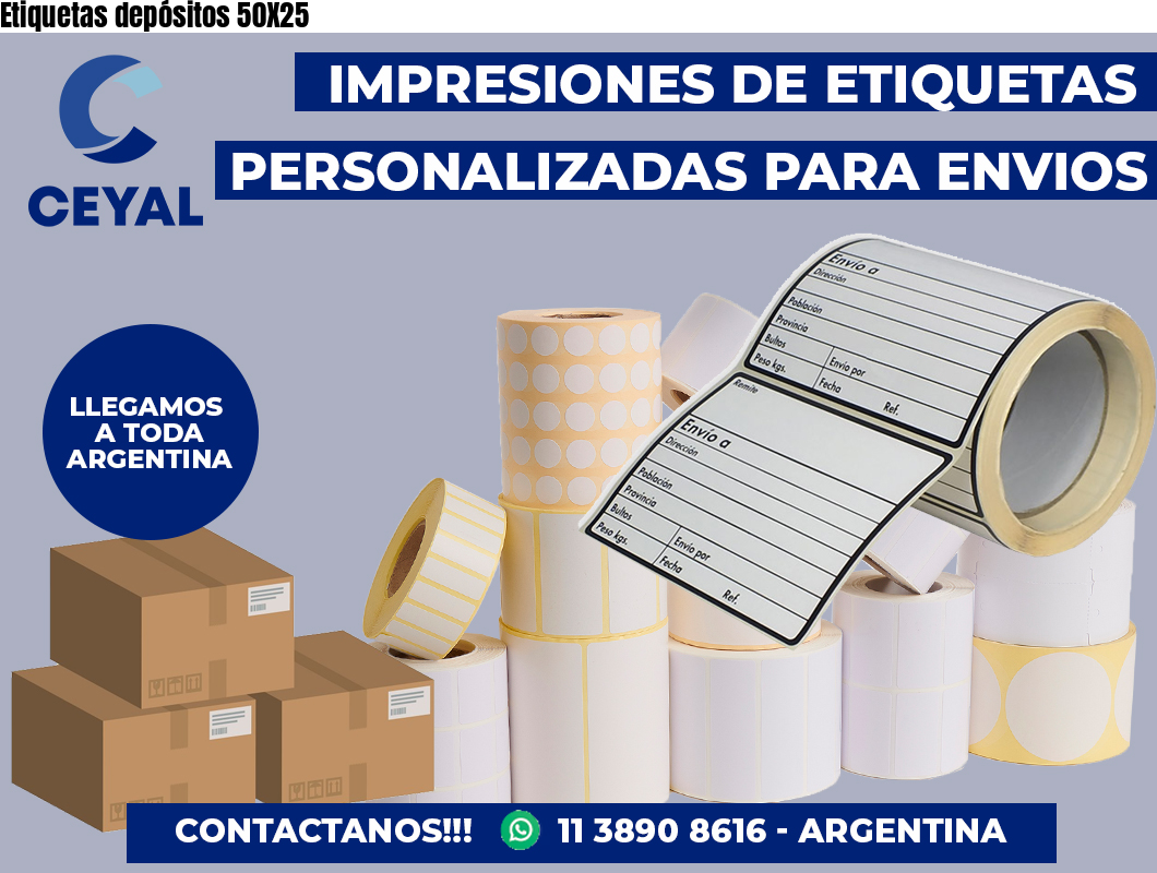 Etiquetas depósitos 50X25