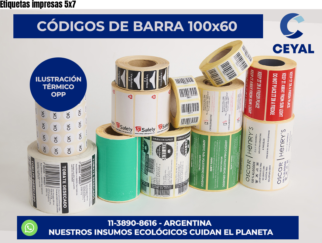 Etiquetas impresas 5×7