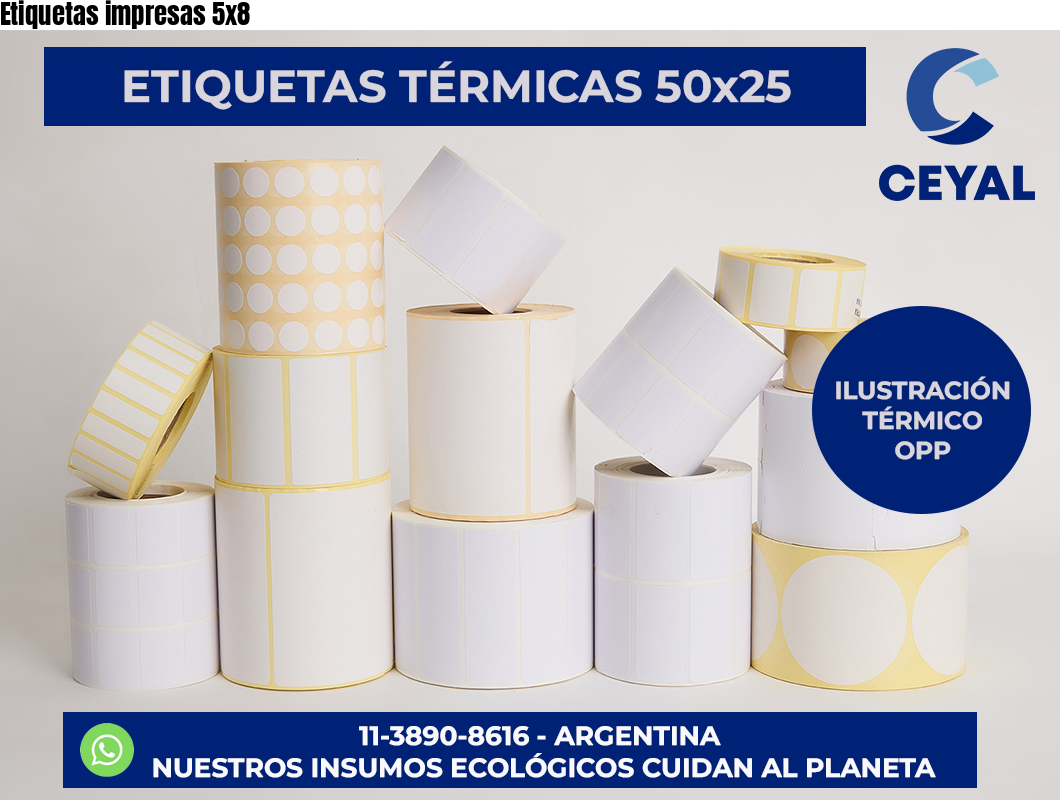 Etiquetas impresas 5×8