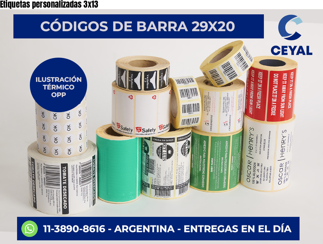 Etiquetas personalizadas 3×13