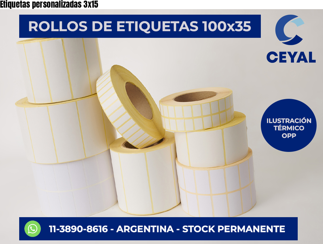 Etiquetas personalizadas 3×15