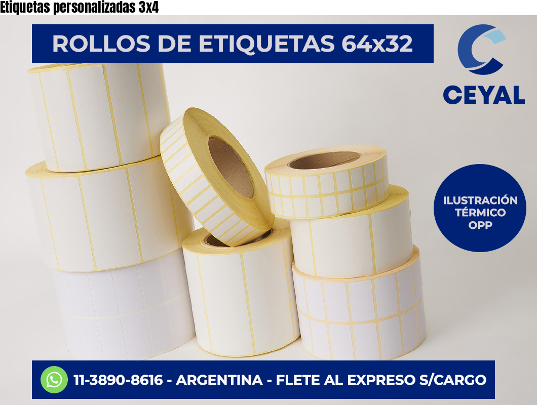 Etiquetas personalizadas 3×4