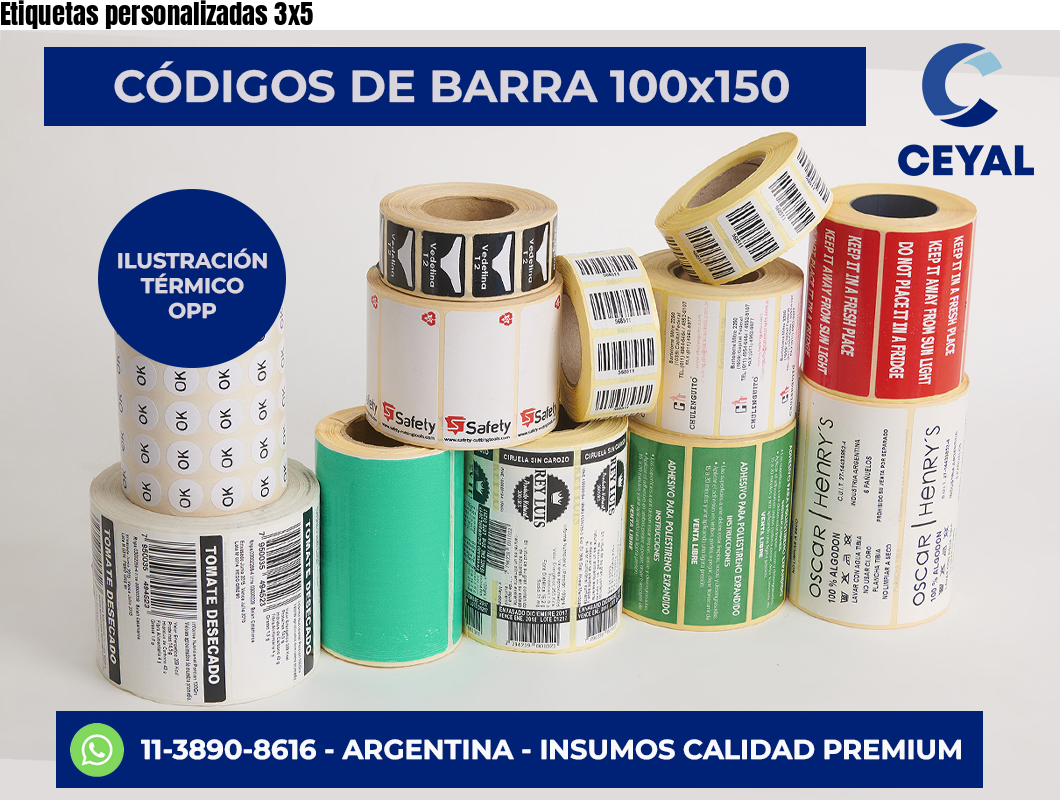 Etiquetas personalizadas 3×5