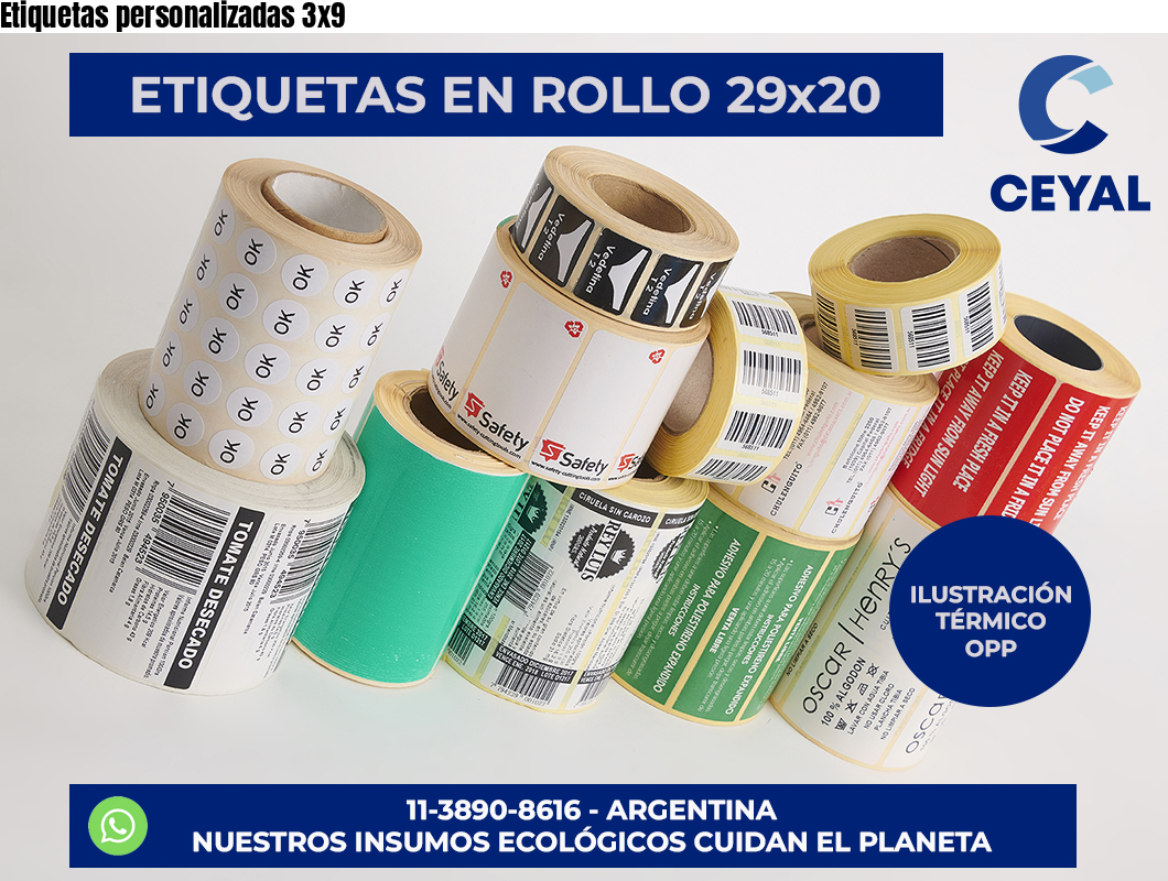 Etiquetas personalizadas 3×9