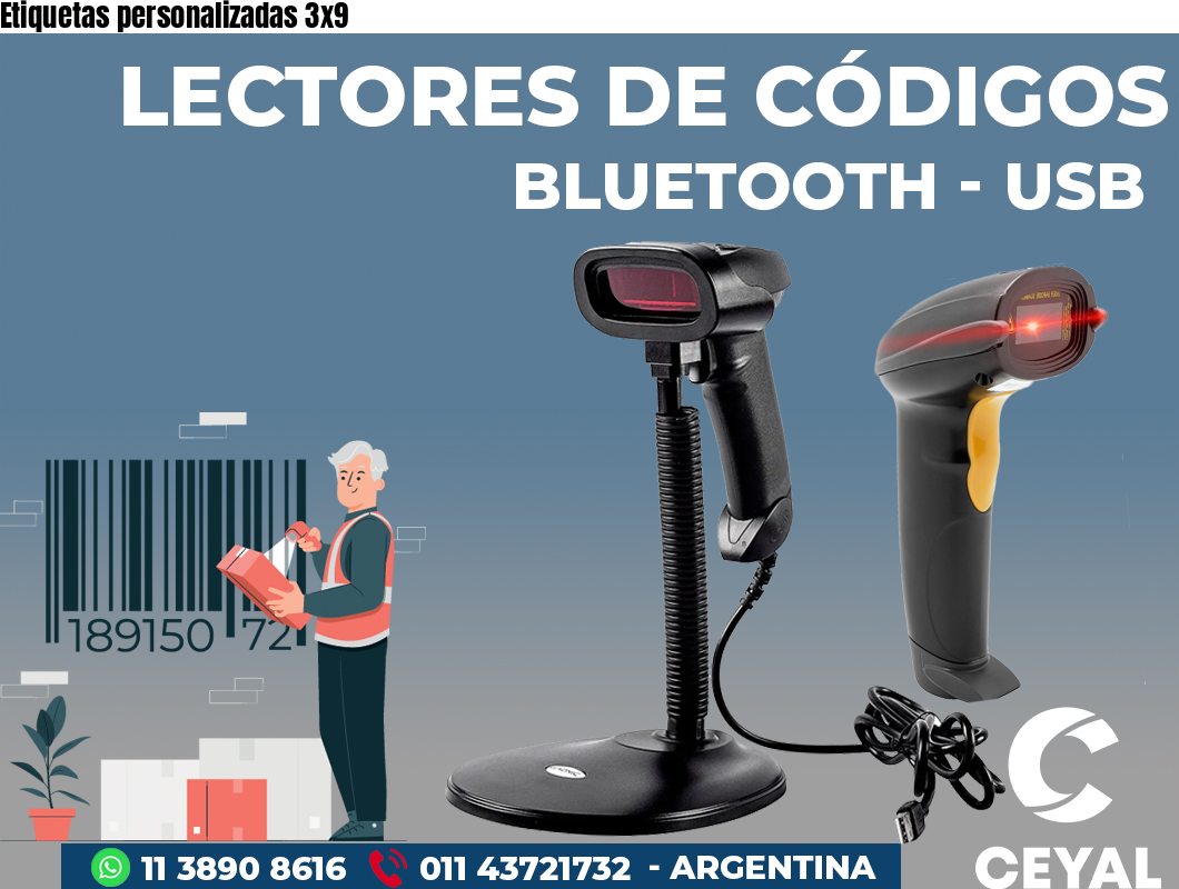 Etiquetas personalizadas 3x9