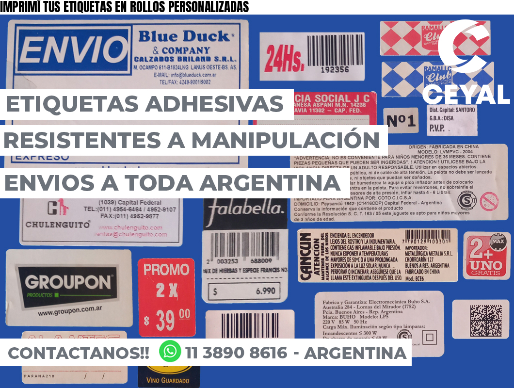 IMPRIMÍ TUS ETIQUETAS EN ROLLOS PERSONALIZADAS