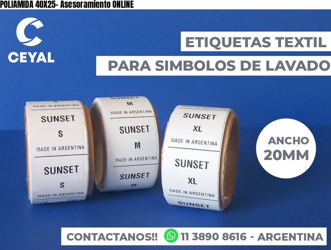 POLIAMIDA 40X25- Asesoramiento ONLINE