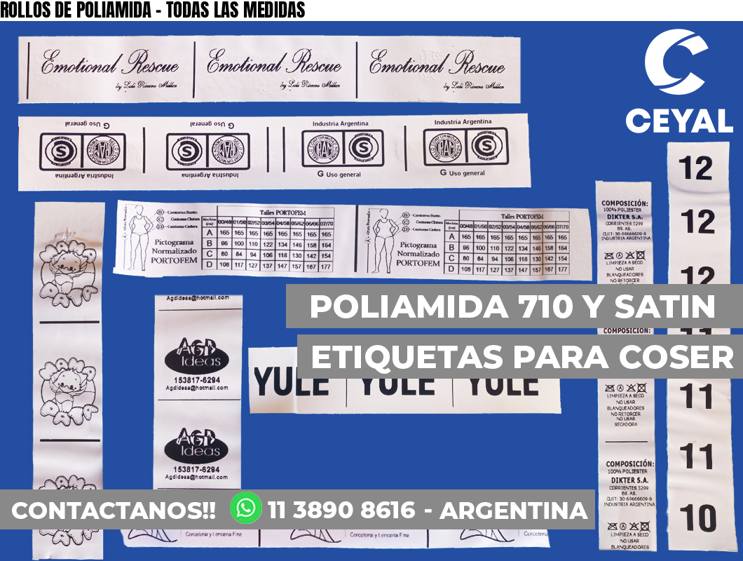 ROLLOS DE POLIAMIDA – TODAS LAS MEDIDAS