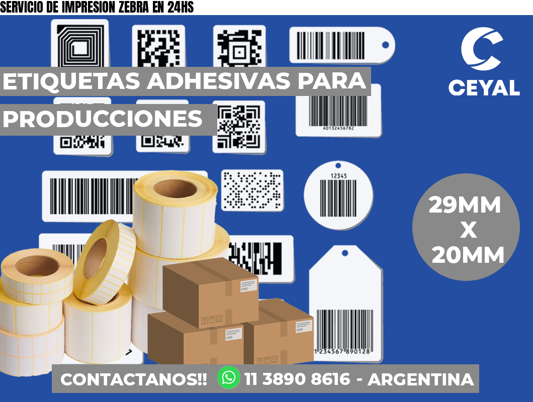 SERVICIO DE IMPRESION ZEBRA EN 24HS