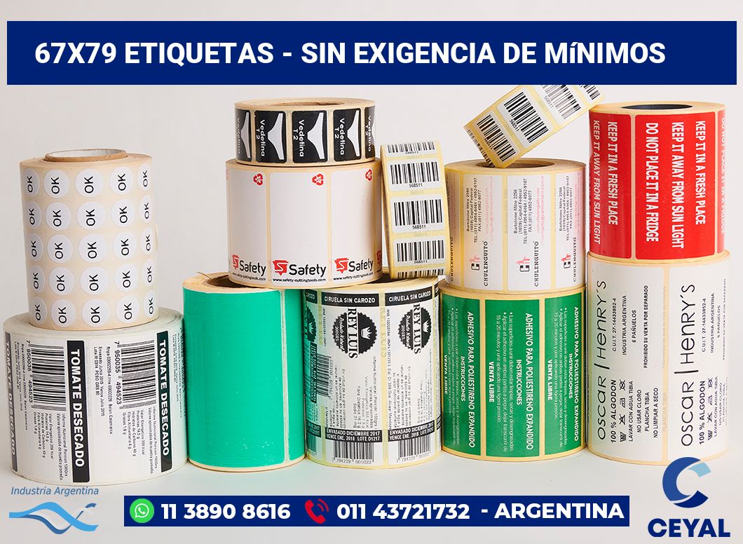67×79 Etiquetas