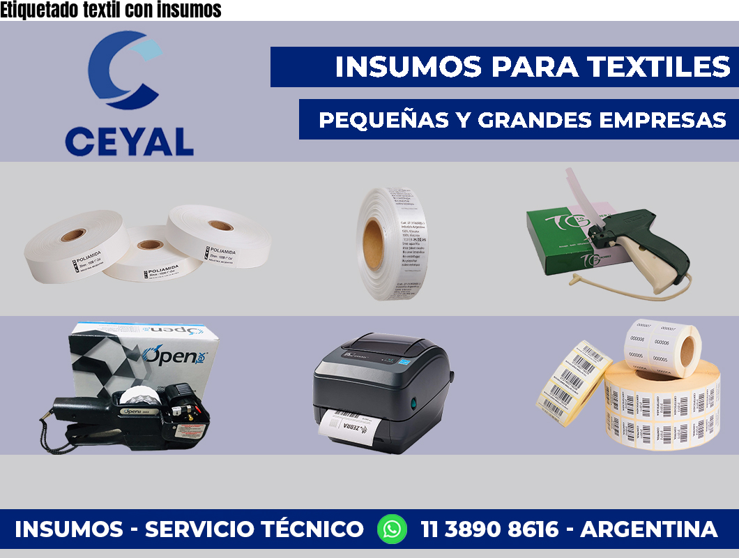 Etiquetado textil con insumos