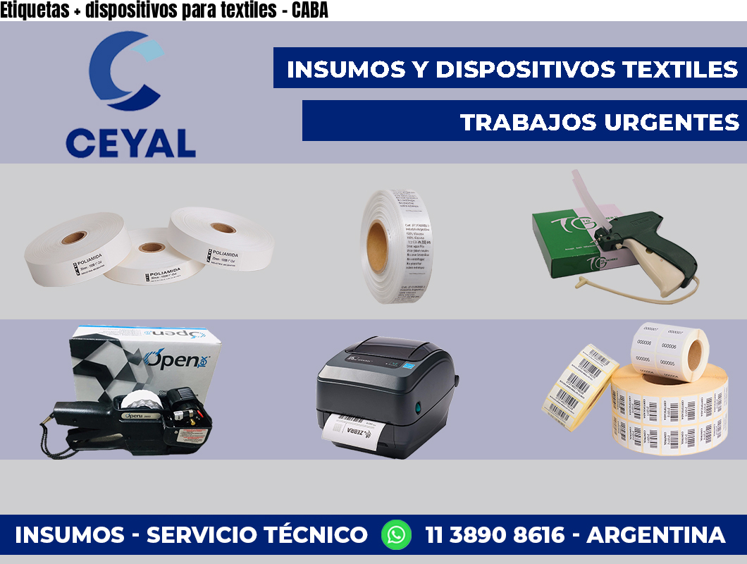Etiquetas + dispositivos para textiles - CABA