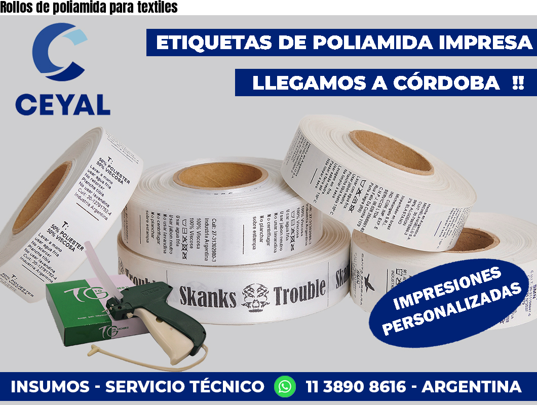 Rollos de poliamida para textiles