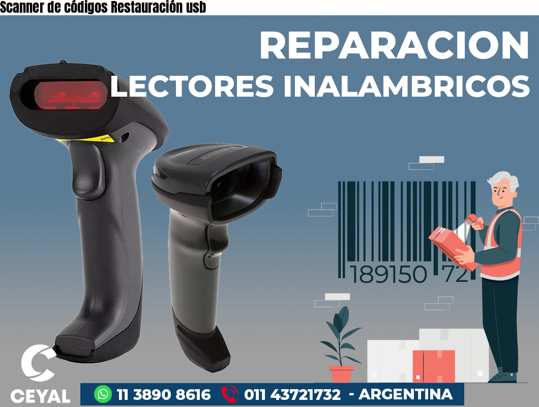Scanner de códigos Restauración usb