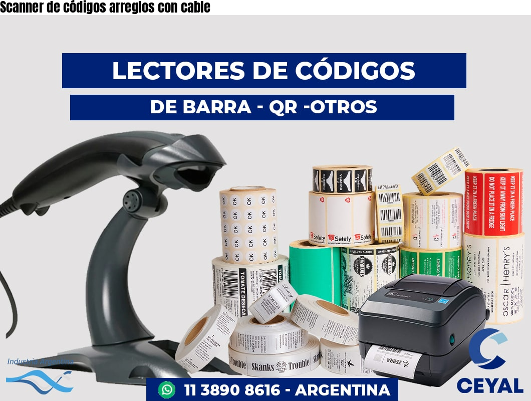 Scanner de códigos arreglos con cable