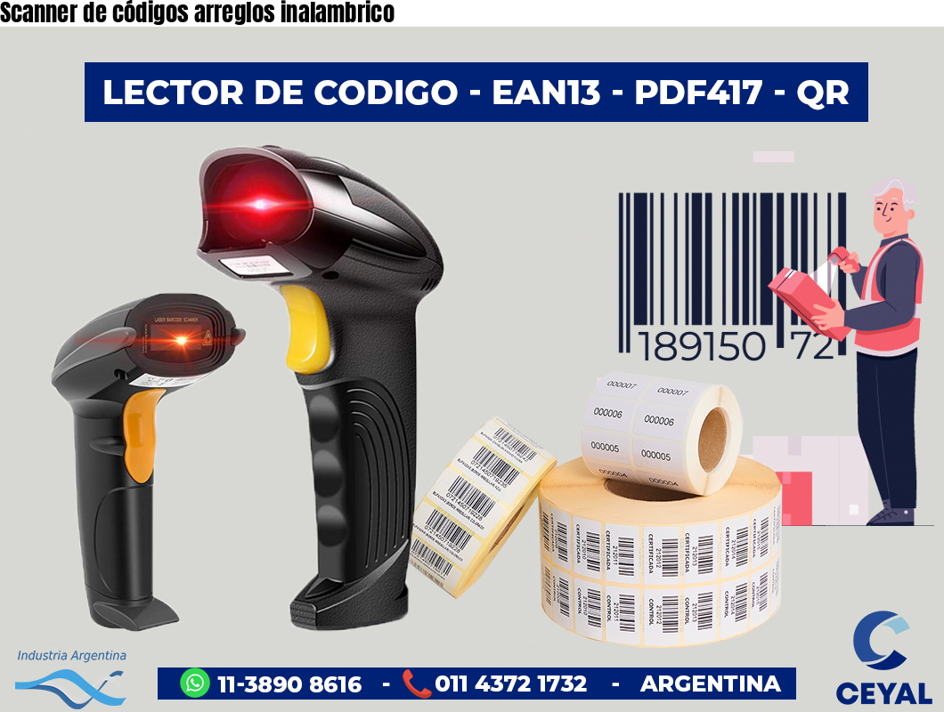 Scanner de códigos arreglos inalambrico